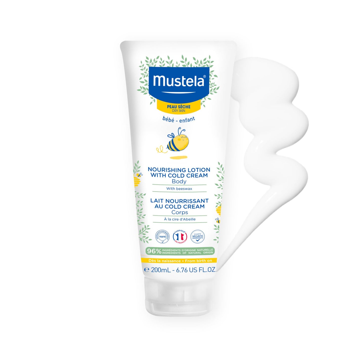 Mustela Baby Dry Skin Bath Time Gift Set - Baby Skin Care Essentials - with Natural Avocado & Cold Cream - 2 Items Set