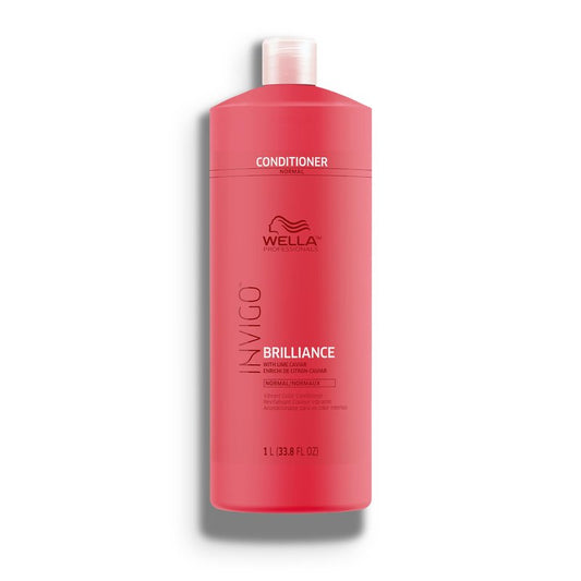 Wella Professionals Invigo Brilliance Conditioner | For Fine/Normal Colored Hair | Intense Color Protection & Maintains Vibrancy | Salon Care Gloss Shine Detangling | 33.8 fl oz