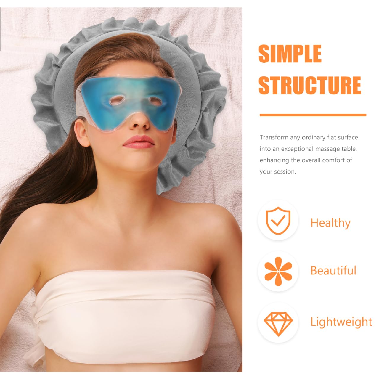 Healvian U Shaped Face Massage Pillow Neck Support Cushion,Pillow for Massage Table,Spa Spa Headrest Salon Massage Table Cradle Face Neck Head Cushion Travel Flight Pad
