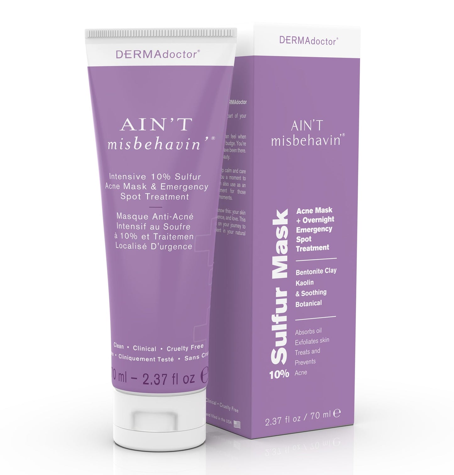 DERMAdoctor Ain't Misbehavin' Medicated Acne Face Cleanser 2% Salicylic Acid | Dermatologist Formulated to be Non-Irritating to the Skin - 7.10 oz