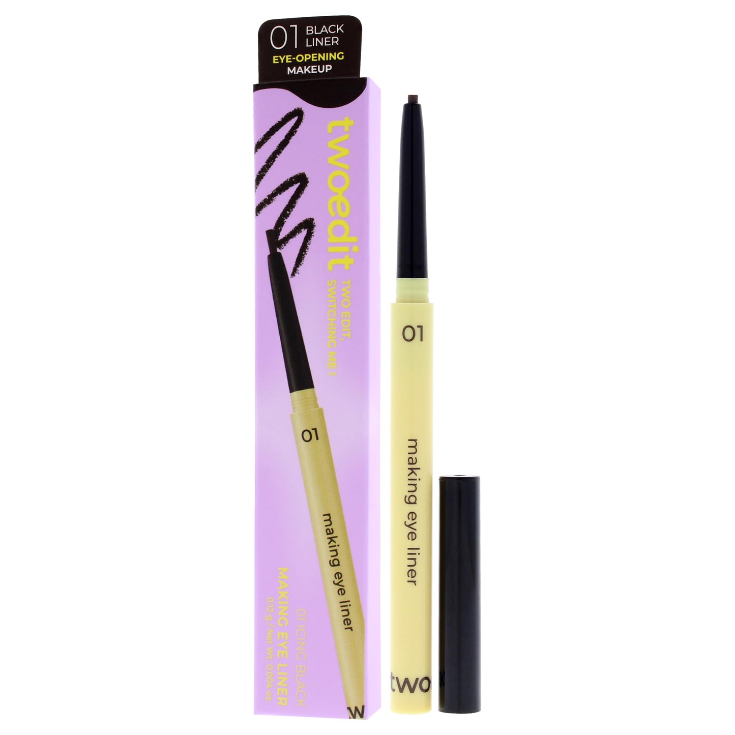 Making Eye Liner - 01 Icing Black by Two Edit for Women - 0.004 oz Eyeliner
