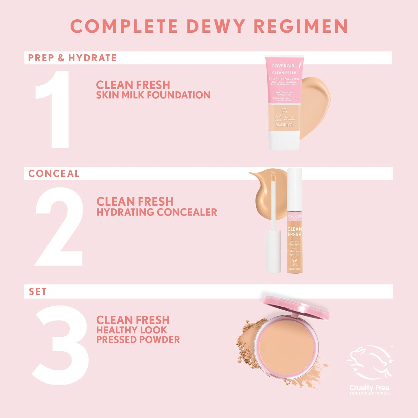 COVERGIRL Clean Fresh Skin Milk Foundation, Fair, 1 Fl Oz (Pack of 2)