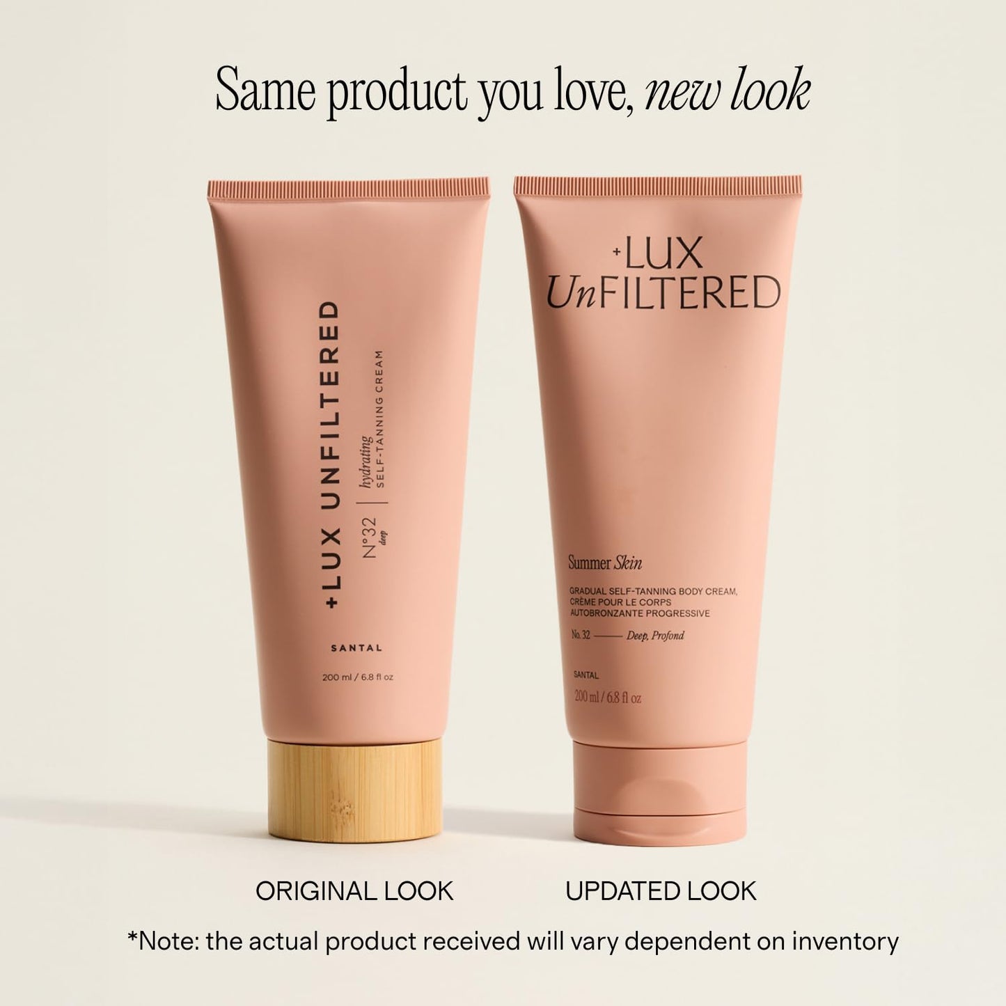 + Lux Unfiltered N°32 Summer Skin Deep Gradual Self Tanner, Hydrating Self Tanning Lotion - Shea Butter & Squalane - Non-Sticky, No Transfer, Natural-Looking Tan - Vegan Sunless Tanner - Santal