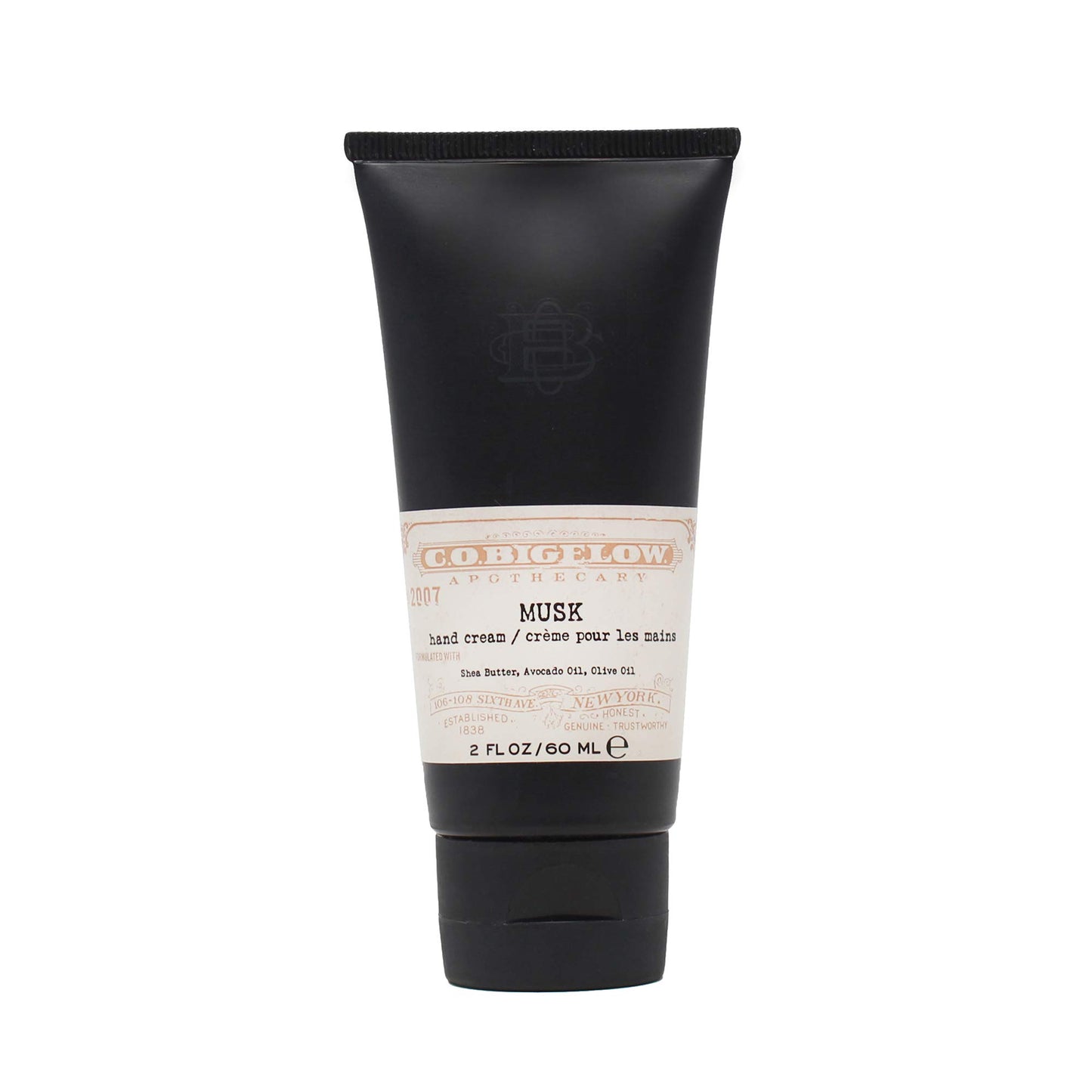 C.O. Bigelow Musk Hand Cream, Iconic Collection Moisturizing Hand Cream with Shea Butter, Avocado Oil & Olive Oil, 2 Fl Oz