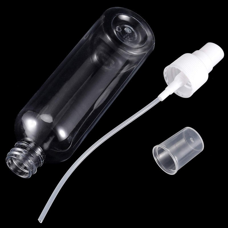 ZEONHAK 50 Pcs 3.5oz / 100ml Clear Plastic Spray Bottles, Empty Spray Bottles with Caps, Fine Mist Travel Bottle, Refillable Liquid Containers, Mini Spray for Hair Spray, Perfumes and Other Liquids