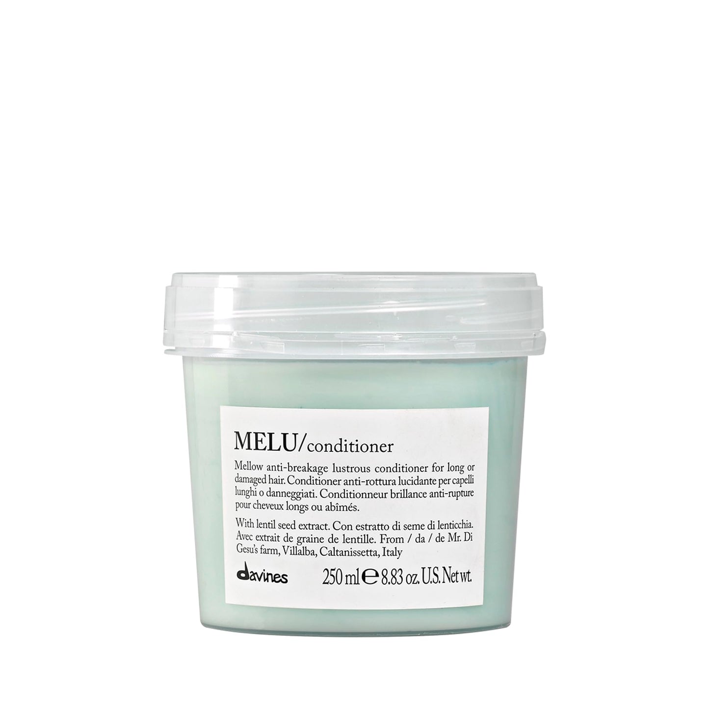 Davines MELU Conditioner, Nourishing Light Anti-Breakage Emollient Formula for Long or Damaged Hair - Smooths and Softens Split Ends Weightless, Fortifies Strands with Lentil Seeds, 8.45 Fl Oz