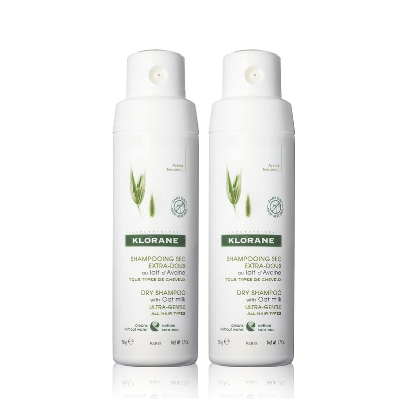 Klorane - Dry Shampoo Powder With Oat Milk - Eco Friendly Non-Aerosol Formula - Gentle Formula Instantly Revives Hair - Paraben & Sulfate-Free - 2 x 1.7 oz., 2 ct.