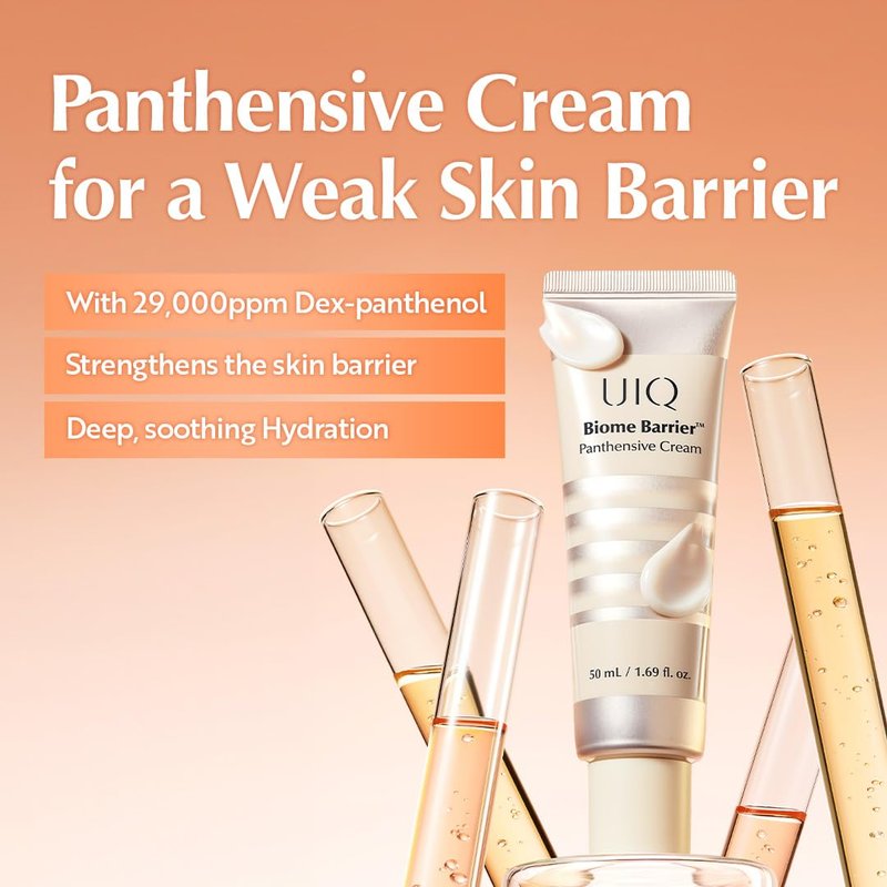 UIQ Biome Barrier Panthensive Cream, Skin Microbiome-Powered Face Moisturizer with DexPanthenol&Ceramide for Intensive Skin Barrier Repair, Soothing & Deep Hydration, Korean Skin Care, 1.69 fl. oz.
