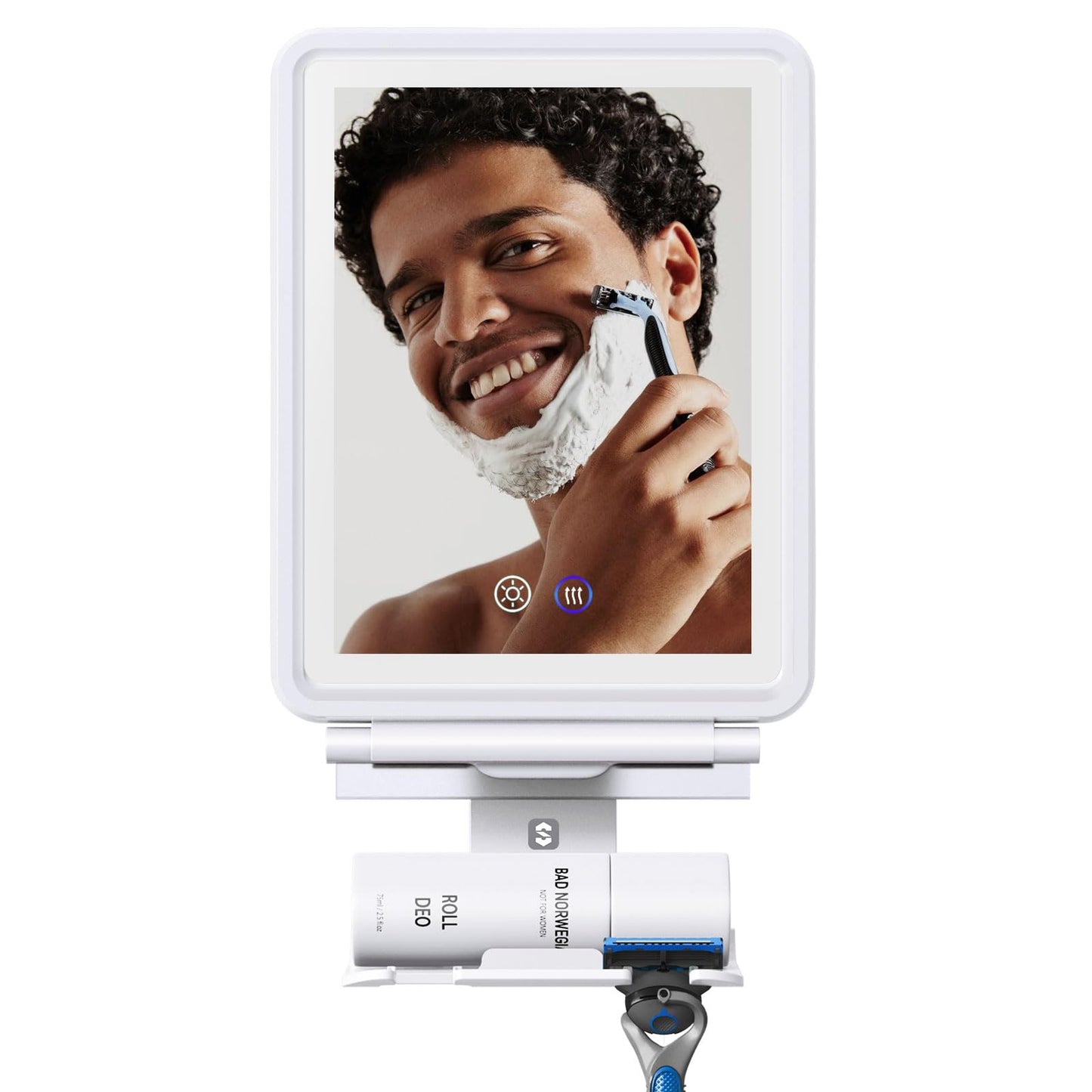 Shinowa Heated Shower Mirror Fogless for Men, White
