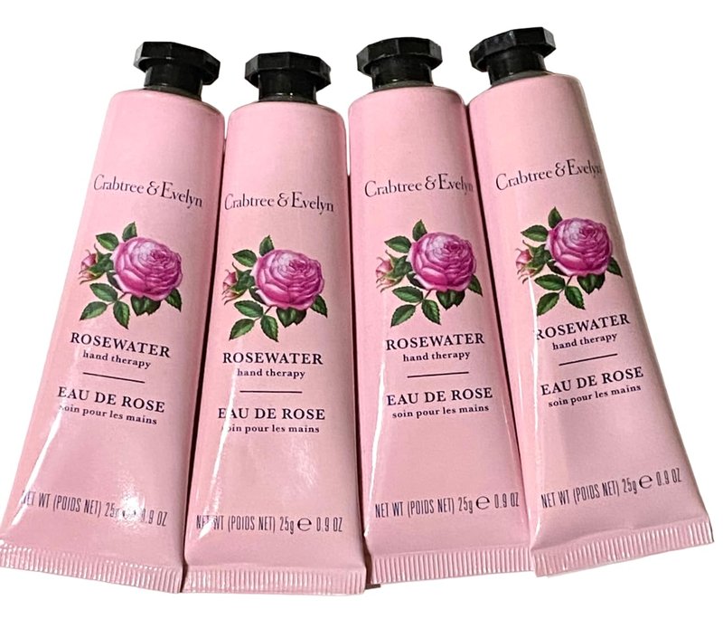 Crabtree & Evelyn Rosewater Hand Therapy - Nourishing Moisturizer | 0.9 oz | Set of 4