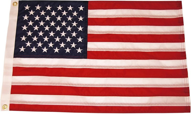 American Flag for Boats - 24" x 36" Marine-Grade Nylon, Fade Resistant, Embroidered Stars & Stripes