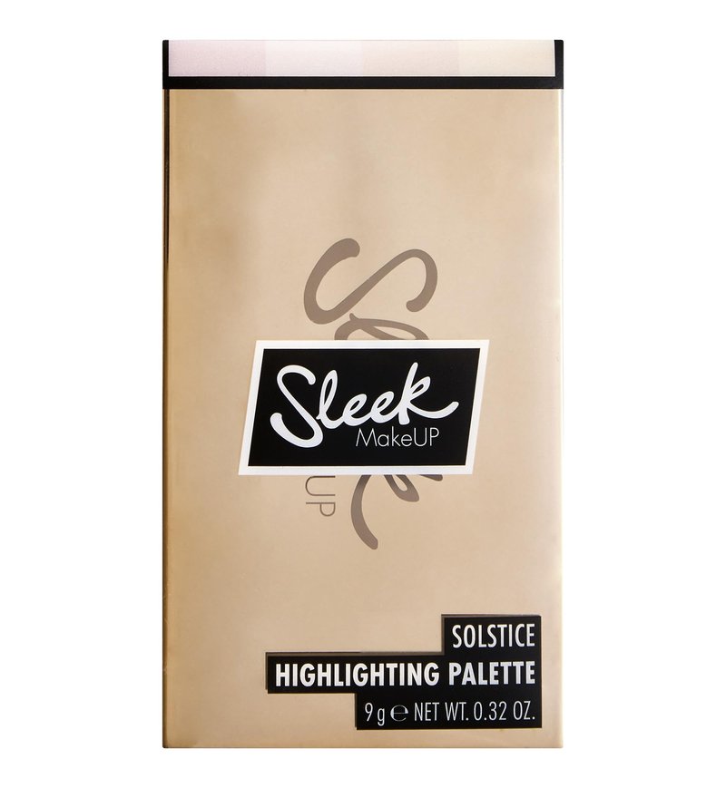 Sleek MakeUP Highlighting Palette, Four Dazzling Shades for a Supercharged Glow, Long Lasting and Lightweight, Intense Colour, Solstice