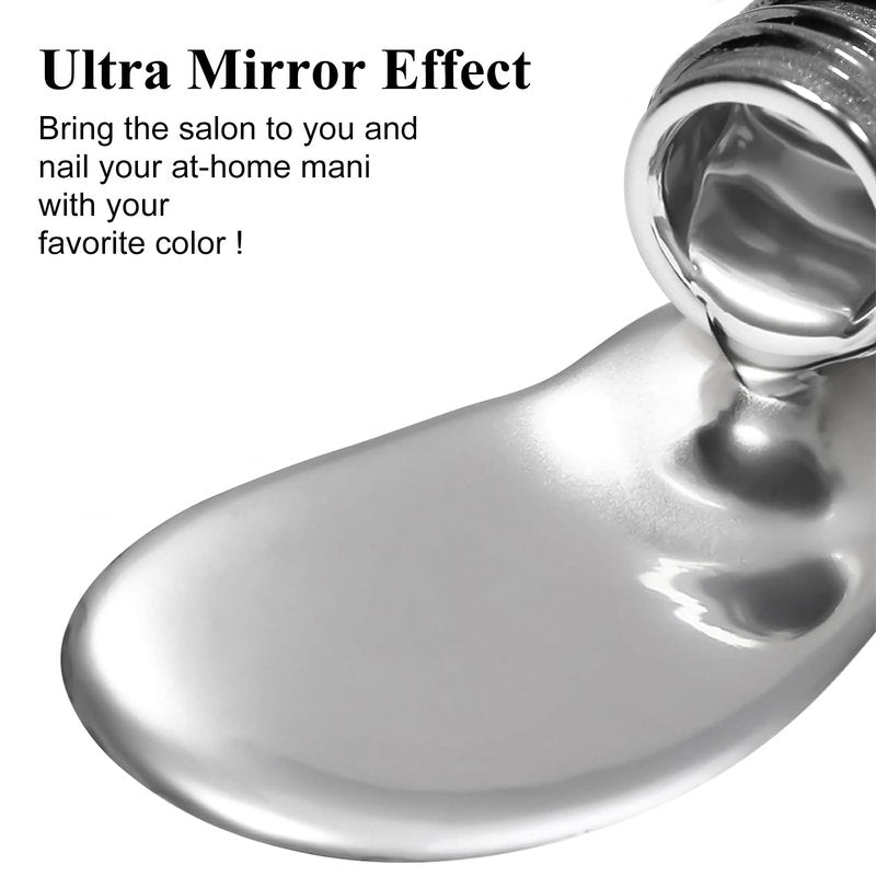 Imtiti Metal Silver Gel Polish, 15ml Bottles Silver Metallic Nail Art 3D Mirror Chrome Effect Gel Nail Polish Glossy Soak Off UV/LED Gel for DIY Nail Art Manicure 1Pcs
