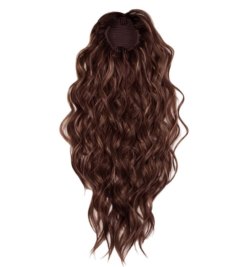 Kim Kimble 26" Trending Waves Pony Hairpiece, Trendy Modern Wavy Ponytail With Built in Claw clip by Hairuwear, MC30/130SS Cherry Cola