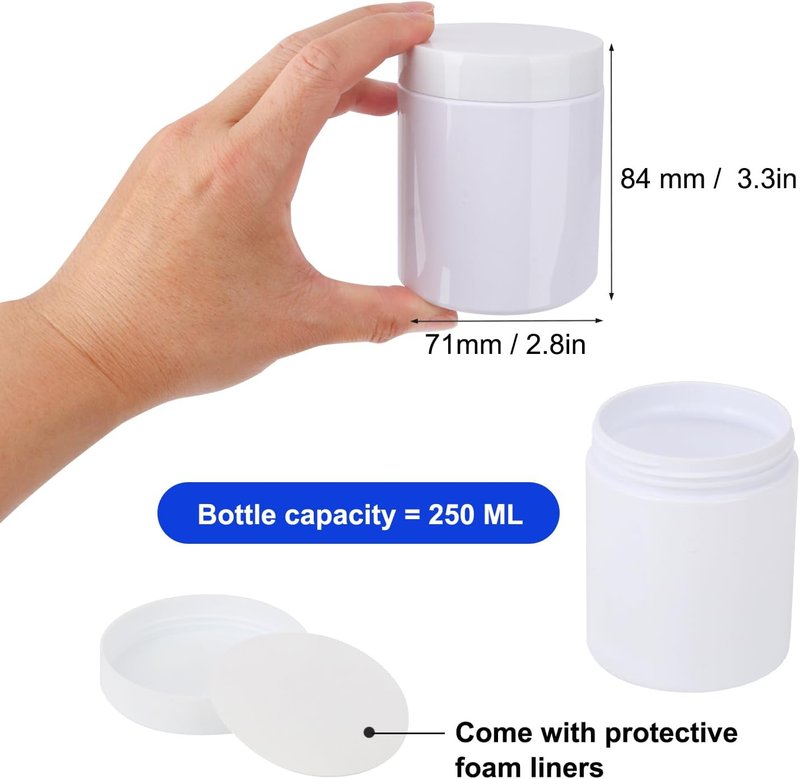 48-Pack 8 OZ White Plastic Jars - Versatile Empty Mason Jars for Creams, Body Butters, and Crafts