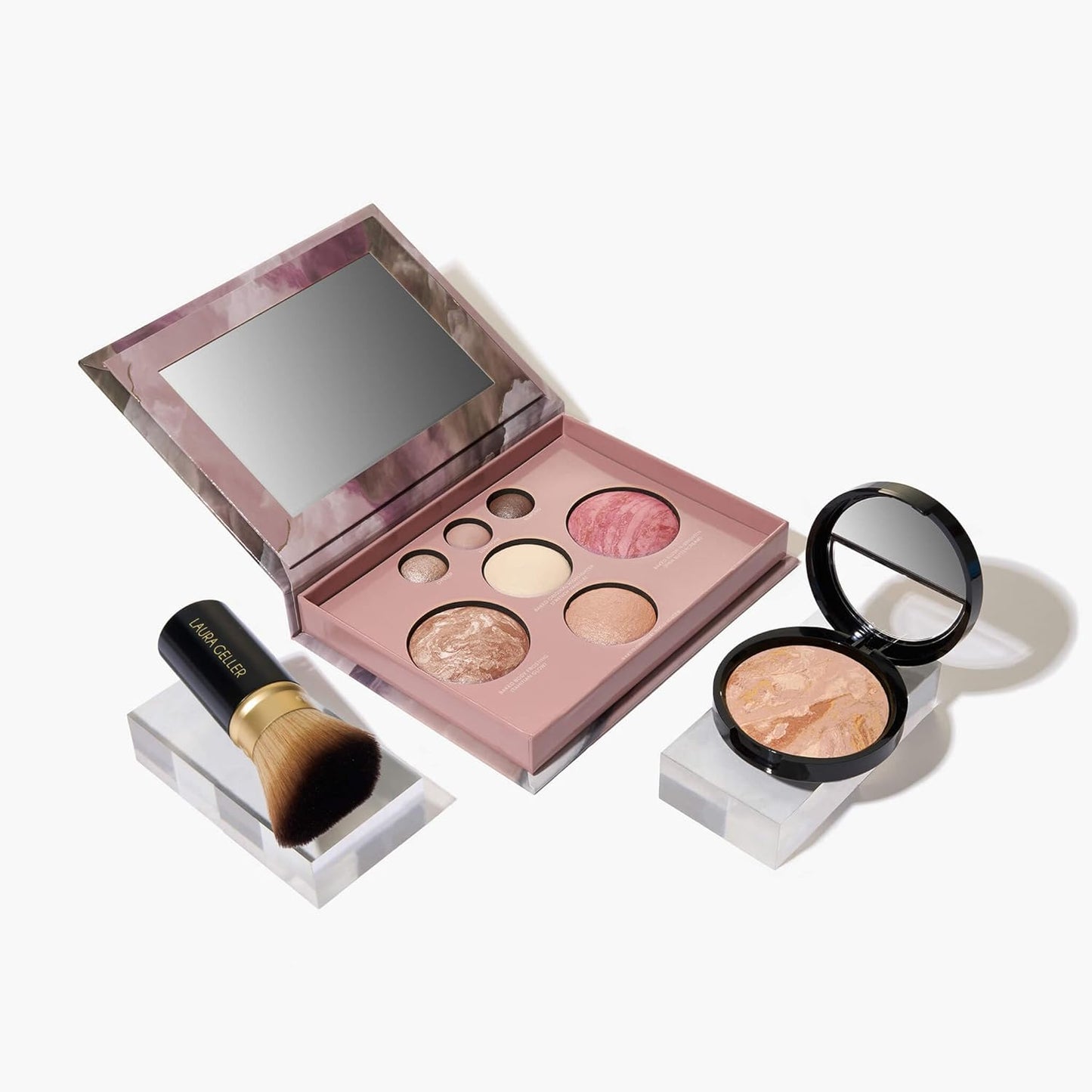 Laura Geller Baked Starter Kit - Balance-n-Brighten Powder Foundation & Blush Bronzer Highlighter Set | Fair
