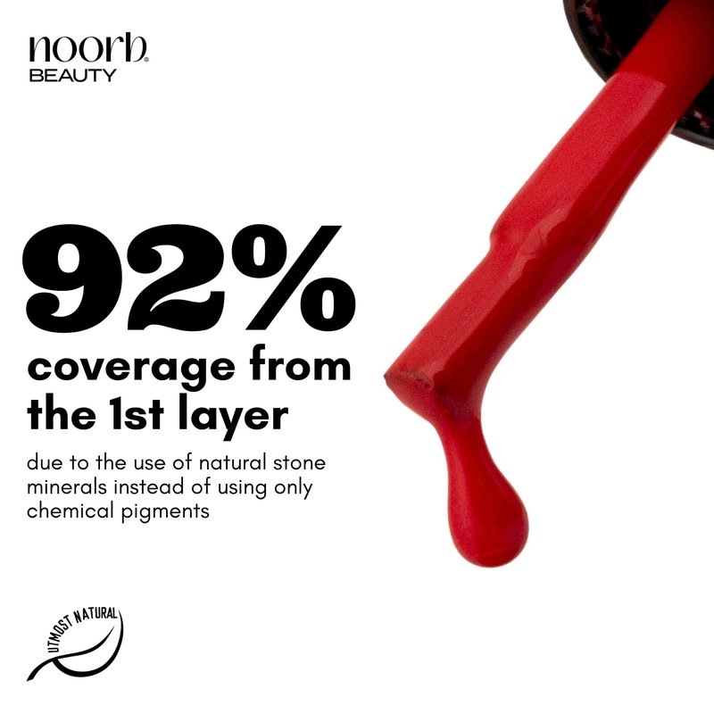noorb beauty Red Gel Polish, Natural Odorless Gel Nail Polish with Organic Pigments, Soak Off UV Gel Nail Polish Colors in Red