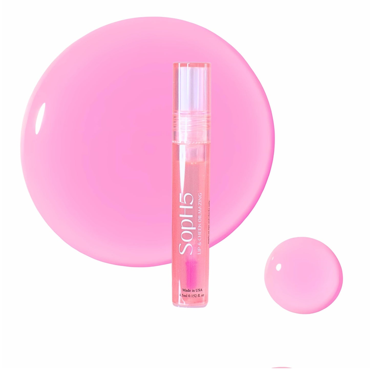 SopH5 Beauty Oilmazing Lip & Cheek Hydrating Peptide Oil with MAXI-LIP | pH-Adaptive Color | Fuller-Looking Glossy Finish | Non-Sticky Silicone Applicator | Made in USA