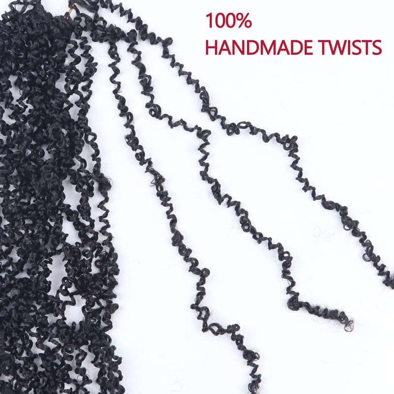 Yanky Twist Crochet Hair - Pre-Looped Passion Twist Braids | 9 Packs Brown Synthetic Extensions (14-1B)