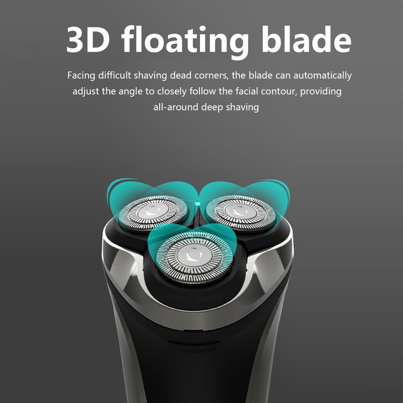 Electric Razor for Men,4D Floating Head Rotary Electric Razor,Ipx7 Waterproof Shavers for Men Wet & Dry Shaver with LCD Display& Quiet Motor (Black)