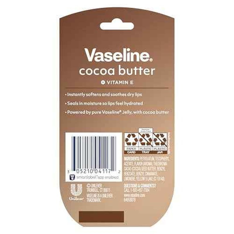Vaseline Lip Balm Mini 2 ct Cocoa Butter For Dry Cracked Skin Hydrating Lip Balm 0.5 oz