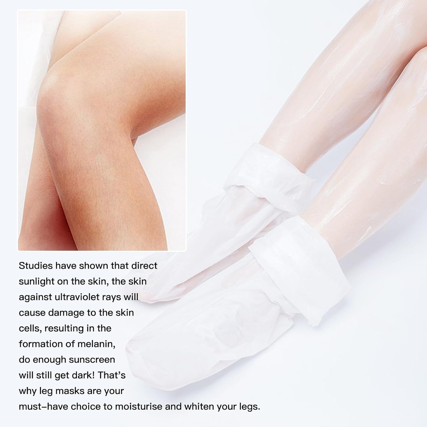 Hydrating Long Leg Feet Mask - 3 Pairs Moisturizing & Exfoliating Treatment for Soft Feet | Peeling Mask for Women