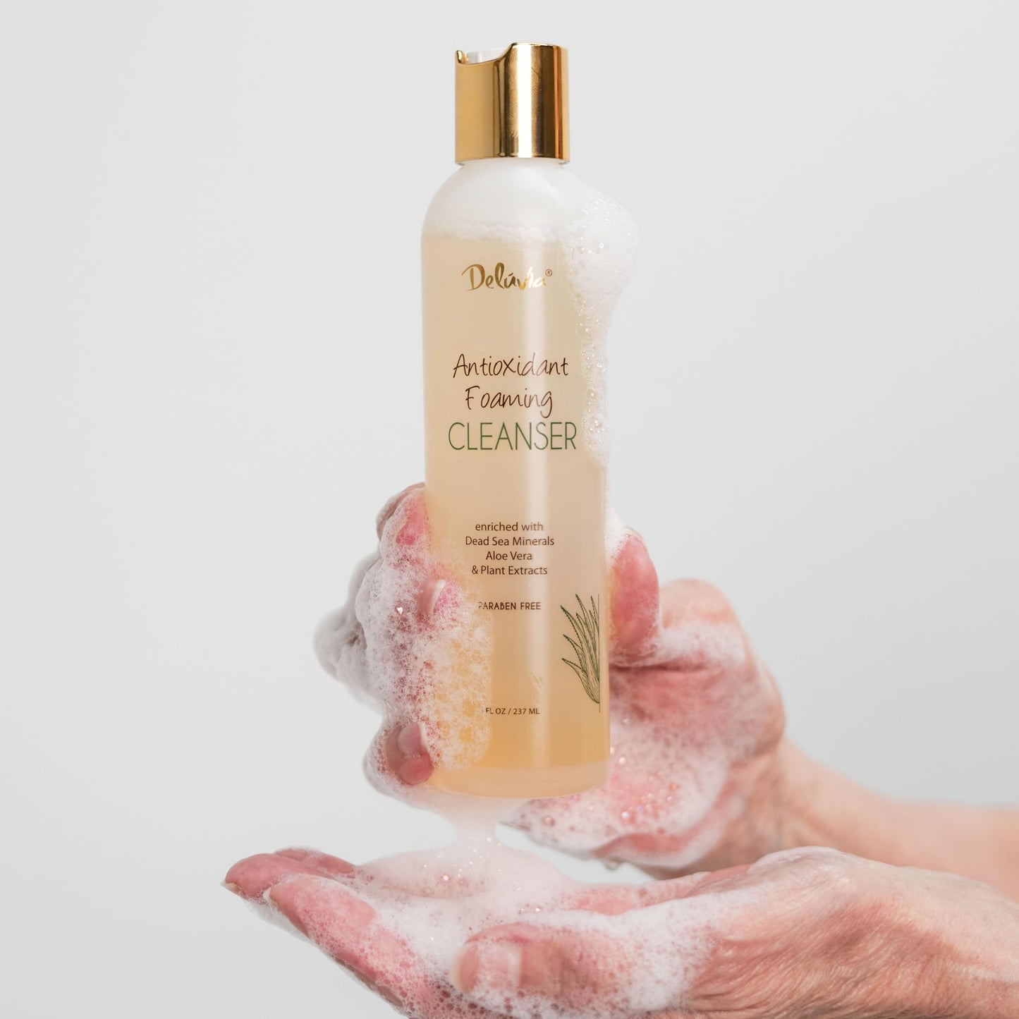 Deluvia Foam Facial Cleanser | Face Wash for Sensitive and Dry Skin | Hydrating Foam Moisturizer (8 fl oz)