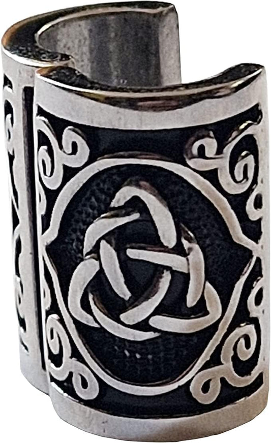 VALHALLA Hair Beads Opener, Viking Beard Bead 316L Steel Silver Stainless Steel HUGE Runes