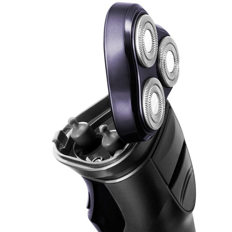 Men's Waterproof Electric Shaver - Flyco FS372 IPX7 Wet & Dry Rotary Razor with Pop-up Trimmer | Dark Violet