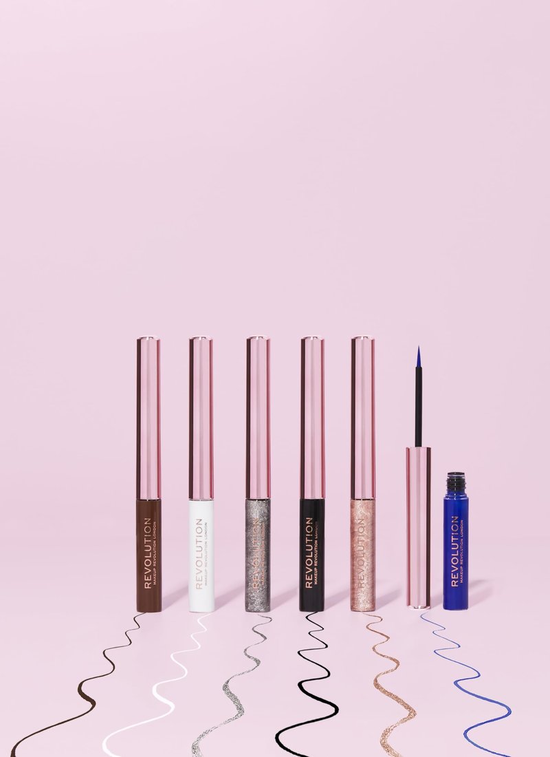 Makeup Revolution, Super Flick Liquid Eyeliner, Highly Pigmented, Rose Gold, 0.08 fl. Oz