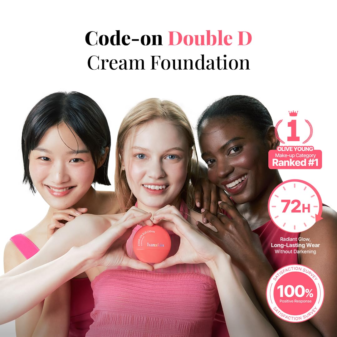 Hanskin DD Cream Foundation – Korean BB Cream Liquid Foundation | Lightweight Semi-Matte Tinted Moisturizer | Pore-Blurring, Tone-Evening Daily Base Makeup | 1.18 fl oz (21N LIGHT BEIGE)