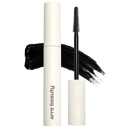 Arre Beauty Tubing Mascara - Lengthening Formula with Peptide Infused Lash Serum - Smudge-Proof, Warm Water Removal, Sensitive Eye Safe - Glossy Jet Black (Ace High)