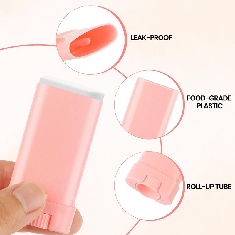 50-Pack Empty Deodorant Containers for Homemade - 0.5 oz/15ml Oval Refillable Deodorants Tubes, BPA-Free Twist-Up Plastic Sticks, Reusable DIY Deodorant Bottles for Balms & Solid Perfumes,White