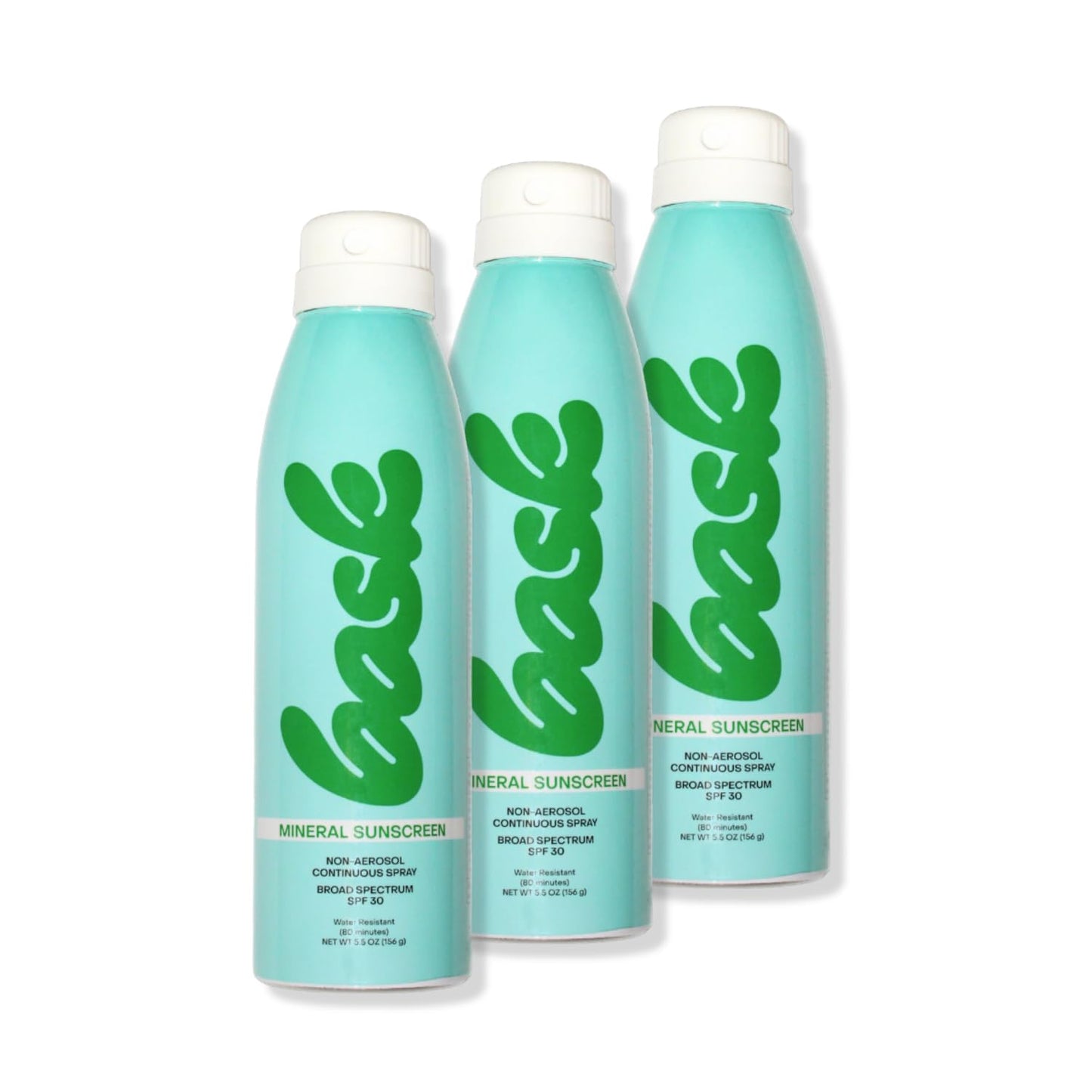 Bask SPF 30 Mineral Sunscreen Spray - Fragrance Free, Non-Aerosol, Reef Safe, Broad Spectrum Protection, Dermatologist Recommended, Lightweight & Fast-Absorbing, 5.5 oz (Value Pack of 3)