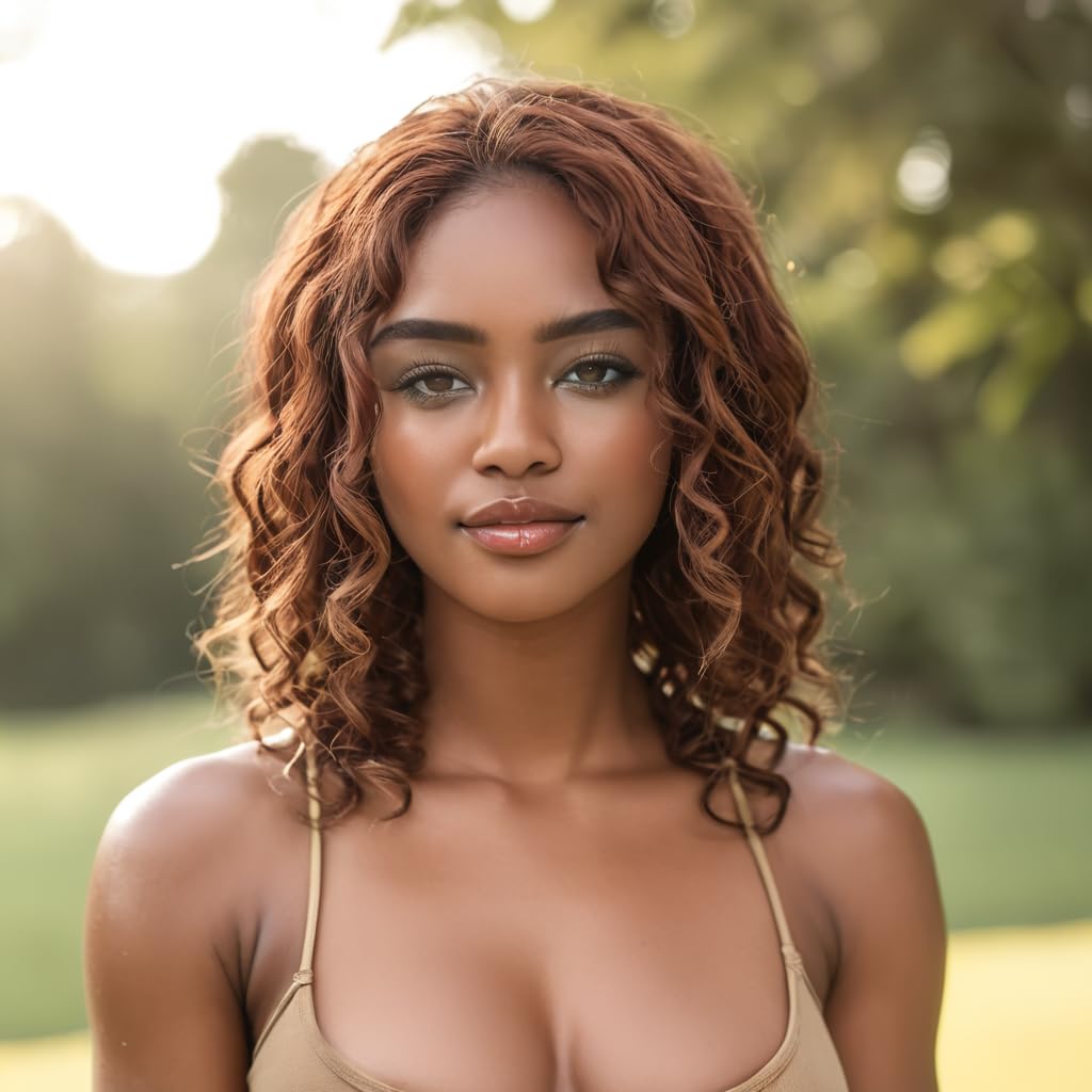JIAJIA TERESA Glueless Short Body Wave None Lace Wigs Human Hair with Blonde Highlight Pre Plucked 1.5 * 9 Realistic Look HD Lace Glueless Wigs 12Inch Wave Bob Wig Human Hair For Women