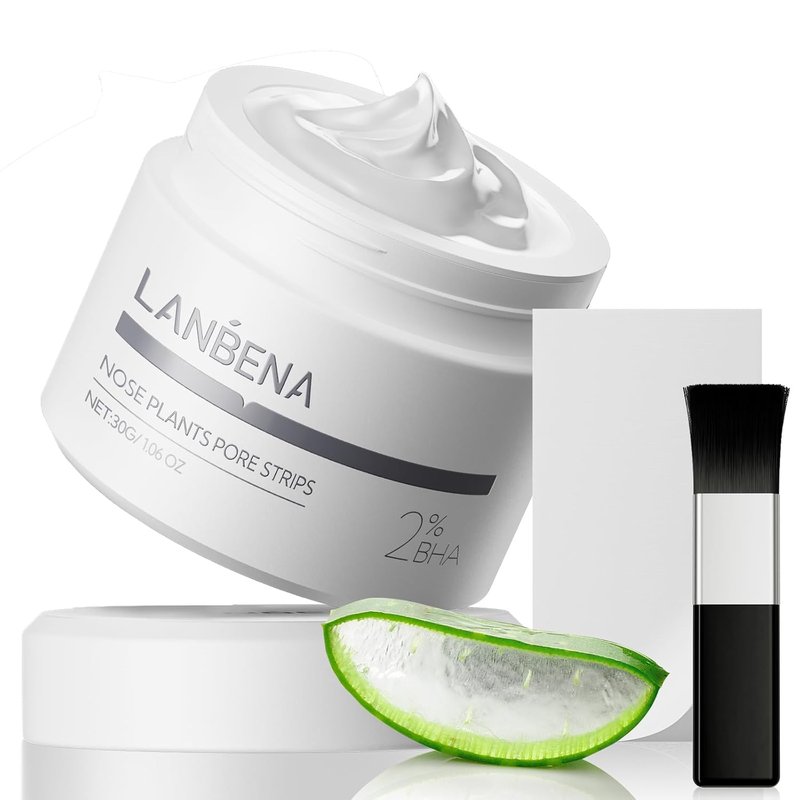 LANBENA Blackhead Remover Strips - Deep Cleansing Peel-Off Mask with Salicylic Acid & Amazonian Clay | 60 Pcs