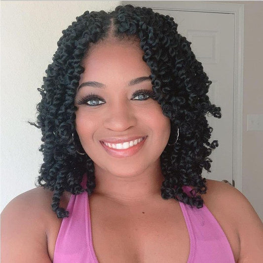 BOHOBABE Passion Twist Crochet Hair 10 Inch for Black Women, Pre-twisted,1B