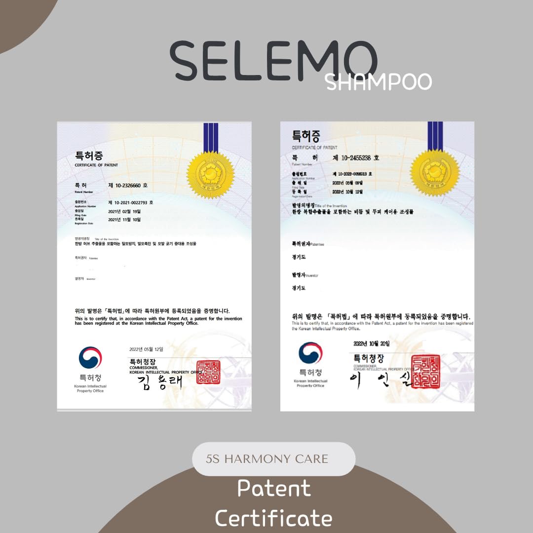 SELEMO 5S Harmony Scalp Balancing Shampoo for Dry, Stressed Scalps, Strengthens Hair to Minimize Breakage, Sulfate & Silicone-Free, Natural Herbal Scent - 300ml