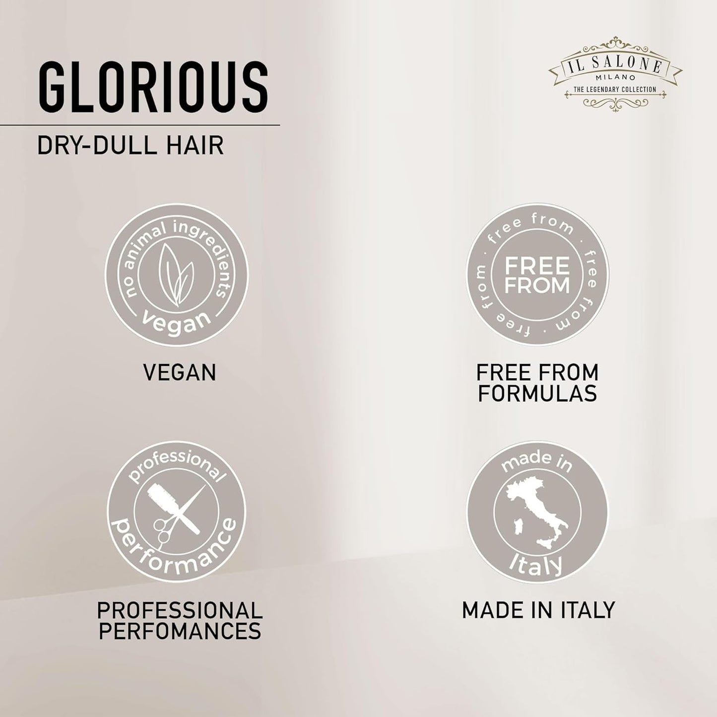 Il Salone Milano Professional Glorious Mask - Hydrating Hair Mask for Dry Hair - Increases Nourishment & Combability with Chestnut Extract & Rice Extract - Salon-Quality Hair Care (17.1 oz / 500 ml)