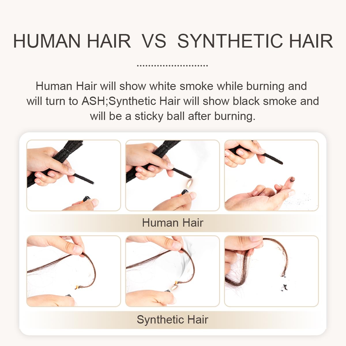 DAIXI 0.2cm & 0.4cm & 0.6cm & 0.8cm Thickness 8 Inch 20 Strands 100% Real Human Hair Dreadlock Extensions for Man/Women Permanent Loc Extensions Bundles Can Be Dyed Bleached Curled and Twisted