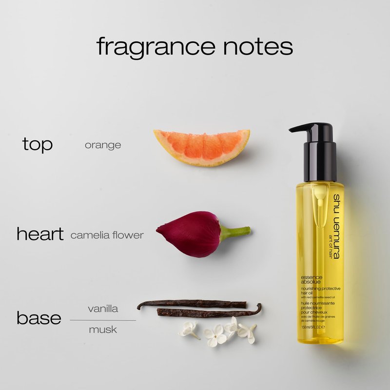 shu uemura art of hair Essence Absolue Nourishing Protective Hair Oil - Lightweight Multi-Benefit Leave In Treatment, Hydrates, Adds Shine, and Reduces Frizz with Heat Protection, 5 Fl Oz