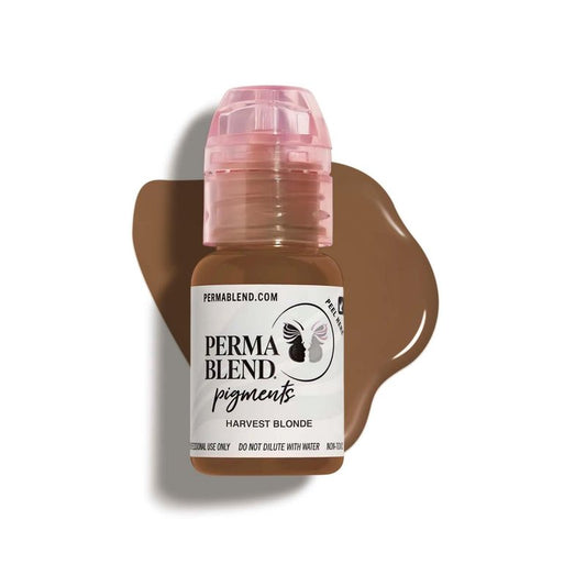 Perma Blend - Harvest Blonde - Microblading Ink for Permanent Eyeliner - Professional Tattoo Ink - Blonde Tattoo Ink Makeup - Vegan (0.5 oz)