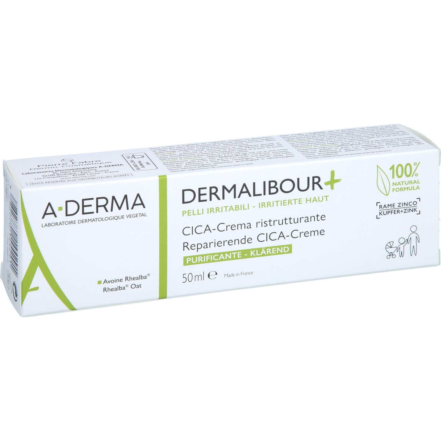 A-DERMA DERMALIBOUR+ REPAIRING CICA-CREAM 50ml