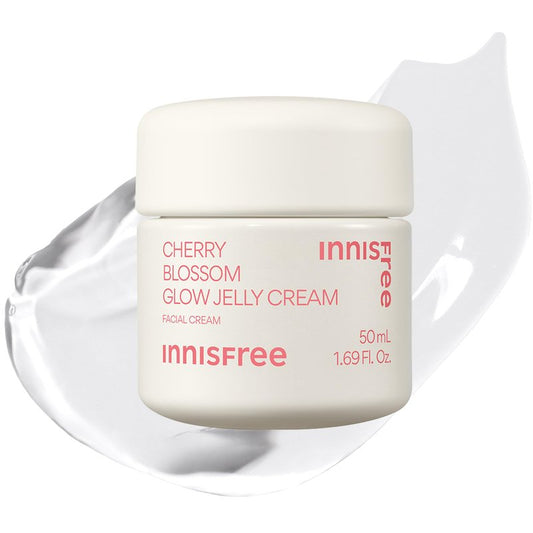 Innisfree Cherry Blossom Glow Jelly Cream | Hydrating Korean Moisturizer with Niacinamide for Smooth, Radiant Skin | Face Cream for Glass Skin and Dewy Finish, 1.69 Fl Oz