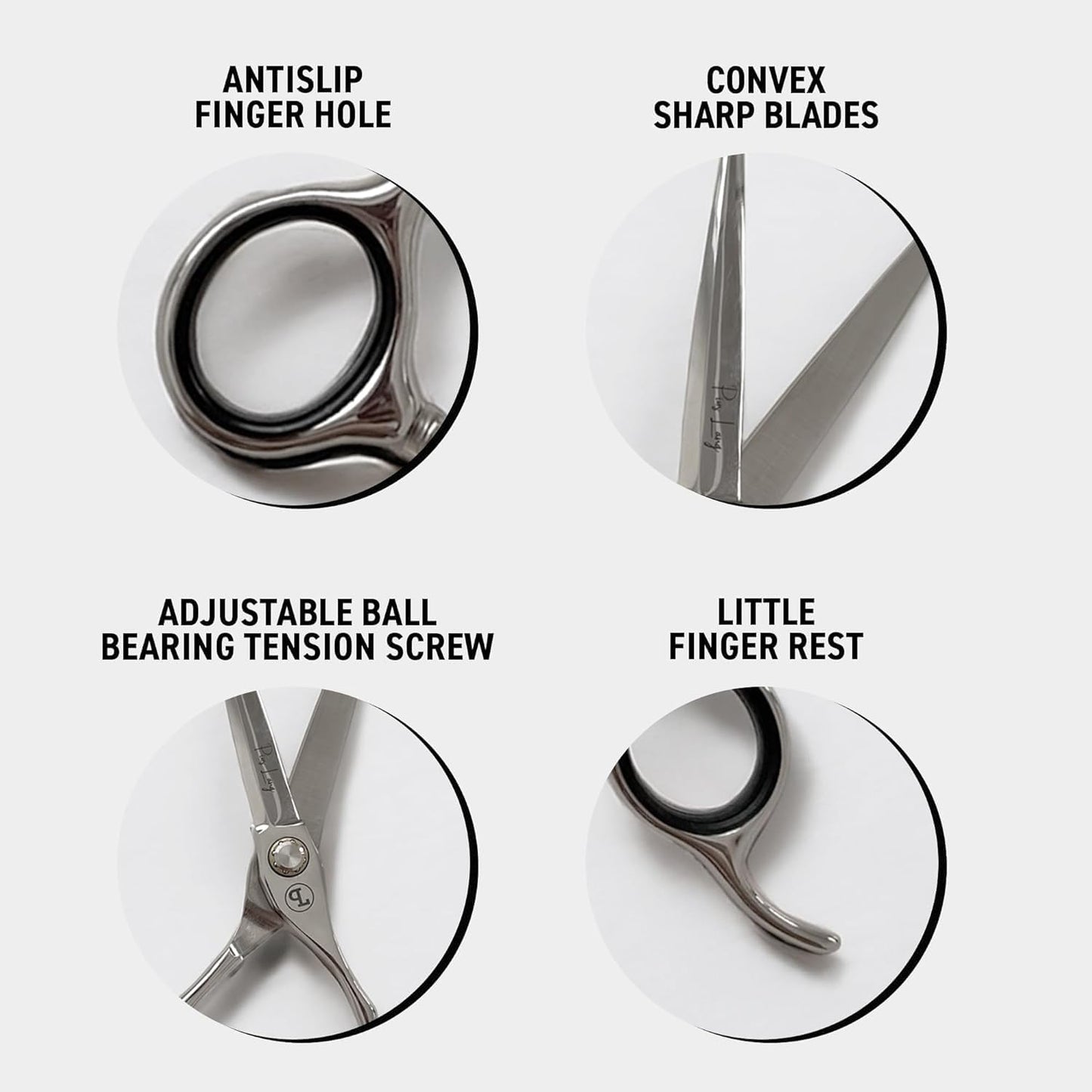PIUS LANG Professional Hair Cutting Scissors 6.5" Since 1852 – Premium Shears for Beauty Students, Beginner Stylists & Premium Home Use, Convex Blades, Ball-Bearing Tension System + Pouch