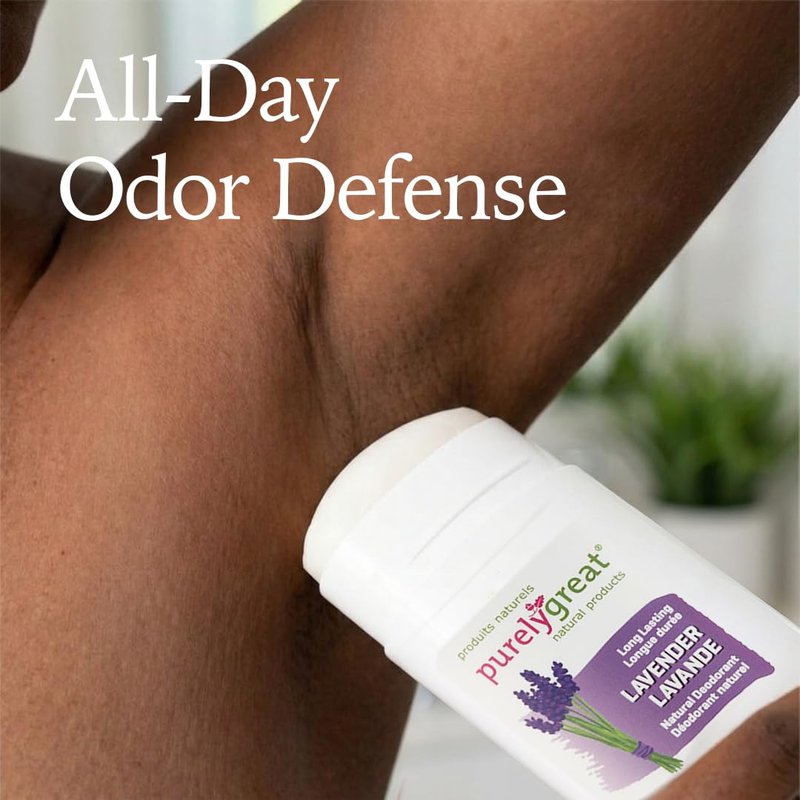 Purelygreat Lavender Scented Women & Men Natural Deodorant Stick | Travel Friendly Hygiene Essential | Parabens & Aluminum Free Clean Deodorant for Women & Men - 2.64 oz / 75 g