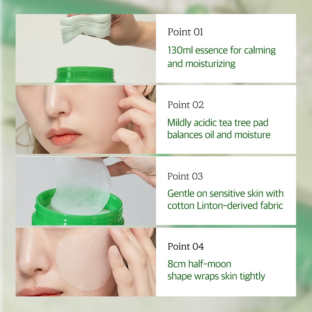 Papa Recipe Tea Tree Control Pad - Soothing Facial Toner Pads with Tea Tree, Gentle PHA Exfoliation, Moisturizing & Calming, Sensitive & Acne-Prone Skin, Korean Skin Care Pads 4.39 fl.oz, 70 Count