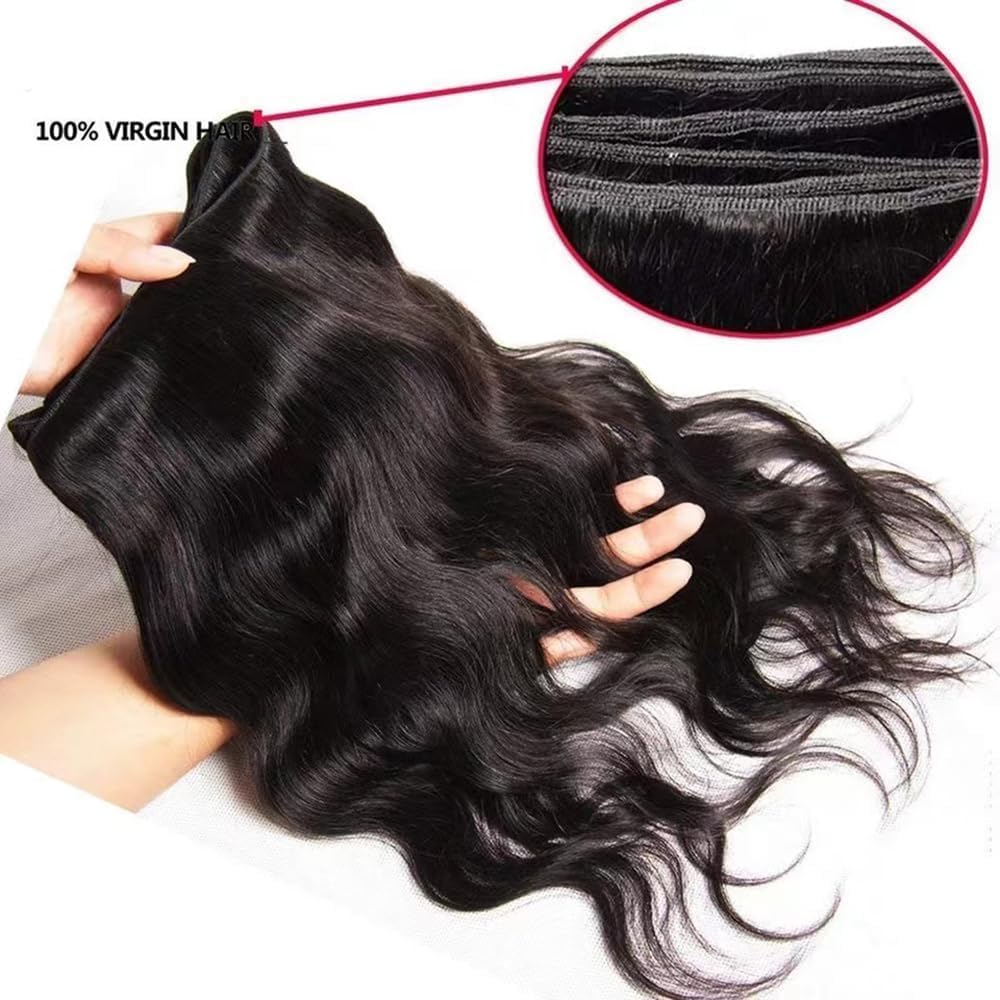 10A Human Hair Bundles 14 14 14 Inch Body Wave Bundles Human Hair Unprocessed Brazilian Virgin Hair 3 Bundles Hair Weave Body Wave Bundles Human Hair Extensions Natural Color