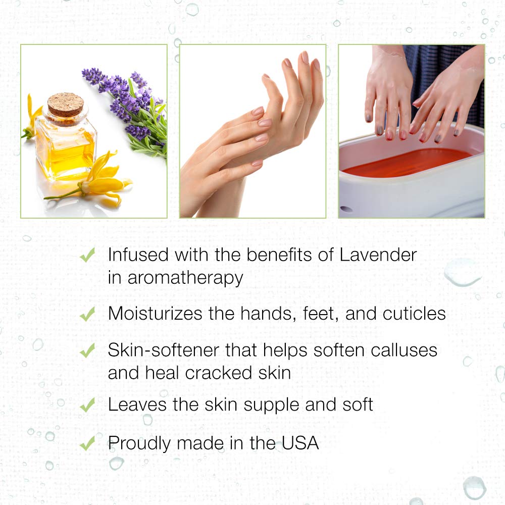 Clean + Easy Calm Lavender Paraffin Wax, Deeply Hydrating Moisturizing for Hand and Feet, Spa-Grade Treatment for Dry Skin, 475 ml