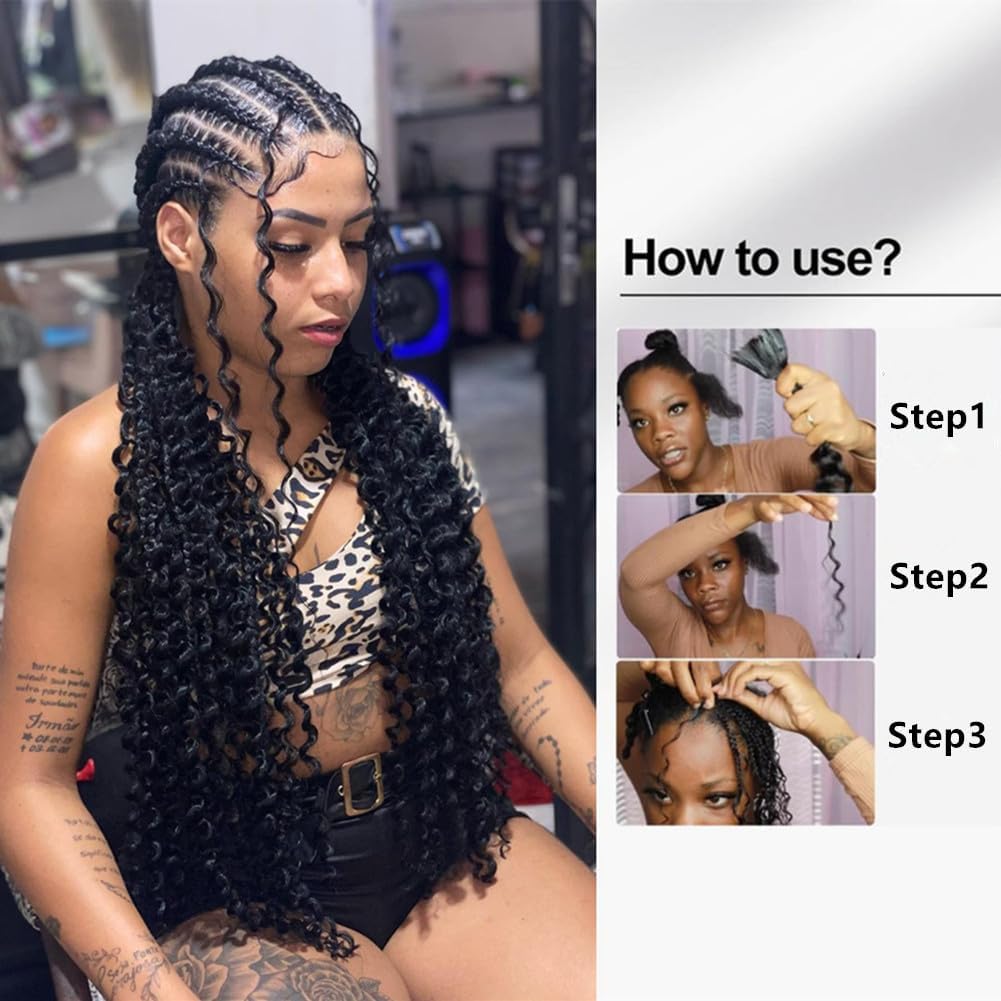 Human Braiding Hair for Boho Braids Bohemian Deep Wave Bulk 100% Human Hair